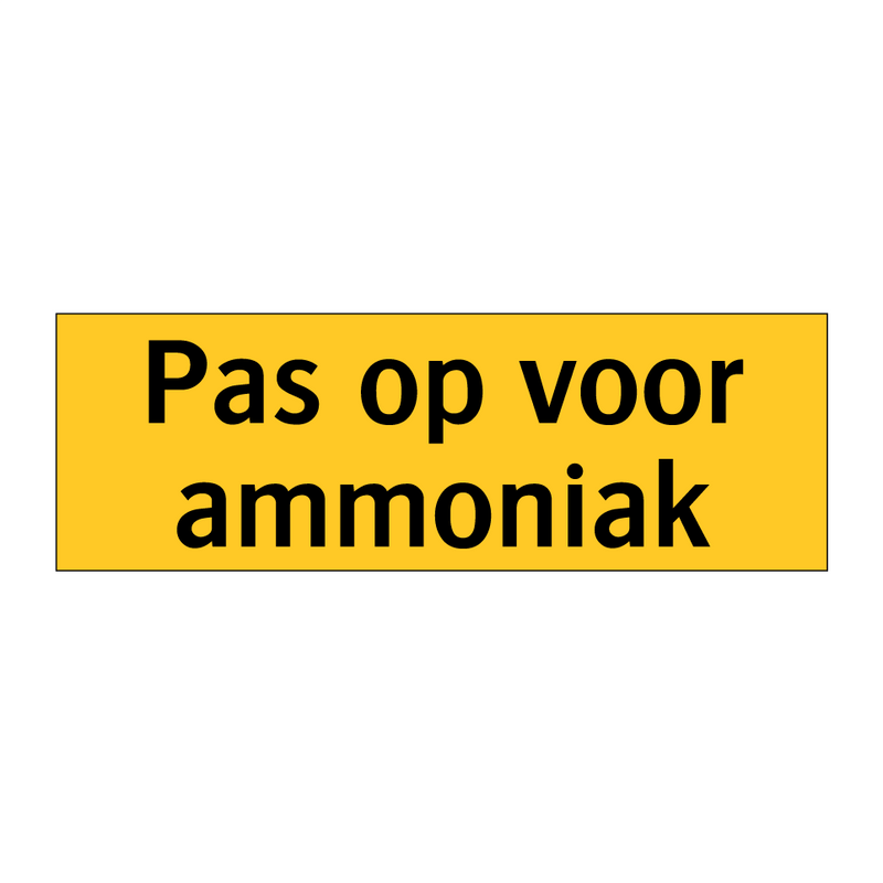 Pas op voor ammoniak