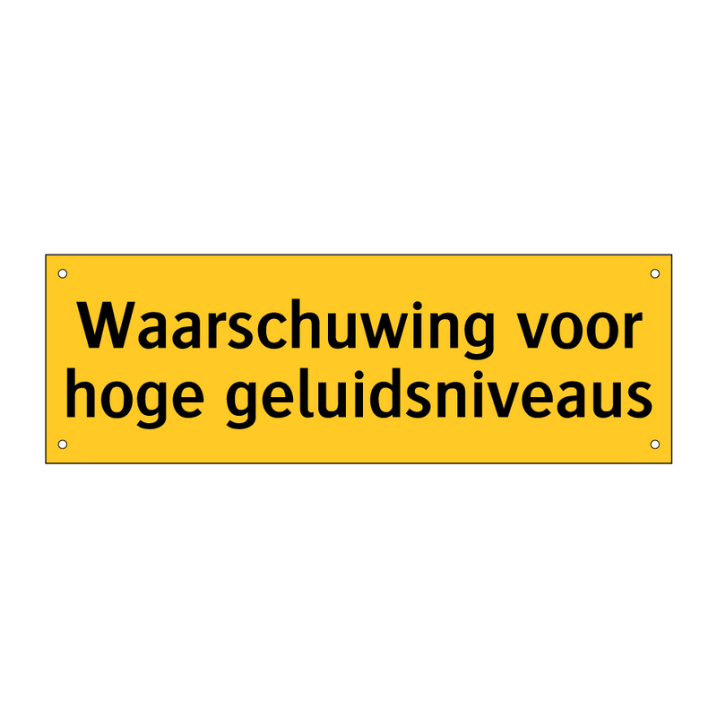 Waarschuwing voor hoge geluidsniveaus