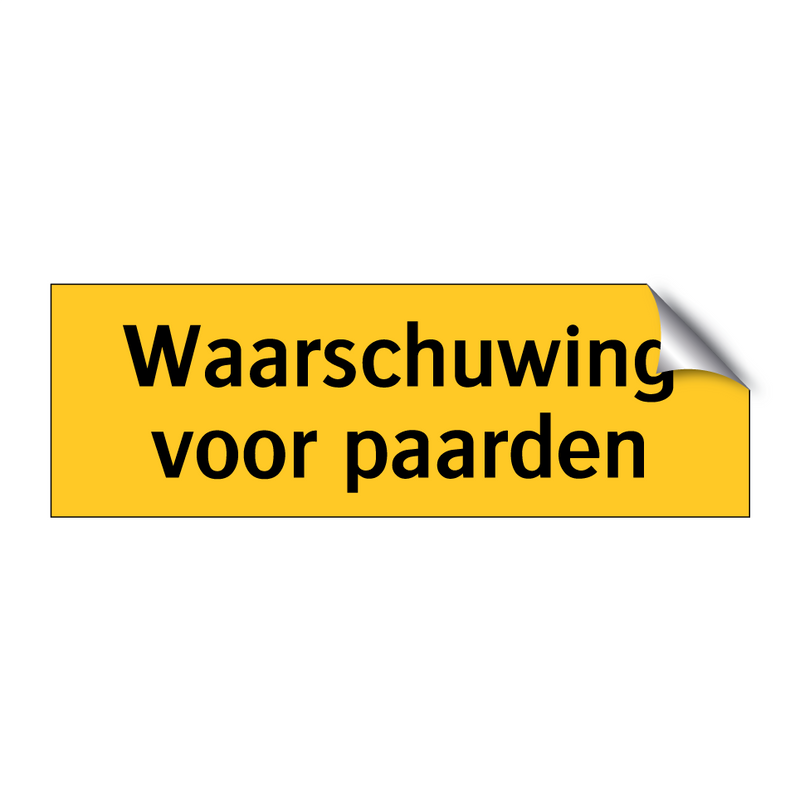 Waarschuwing voor paarden