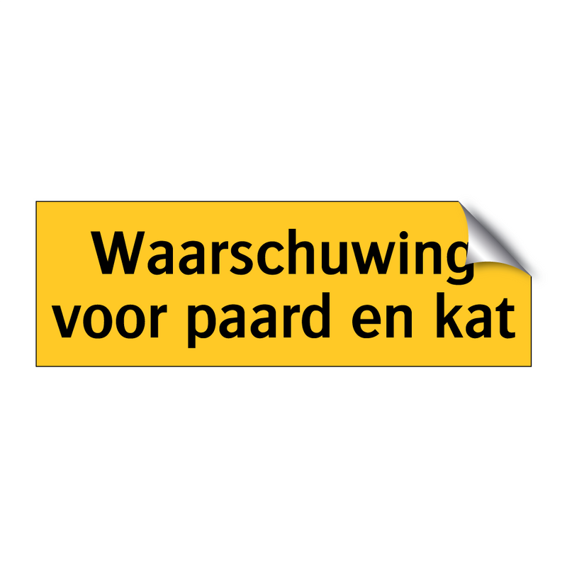 Waarschuwing voor paard en kat