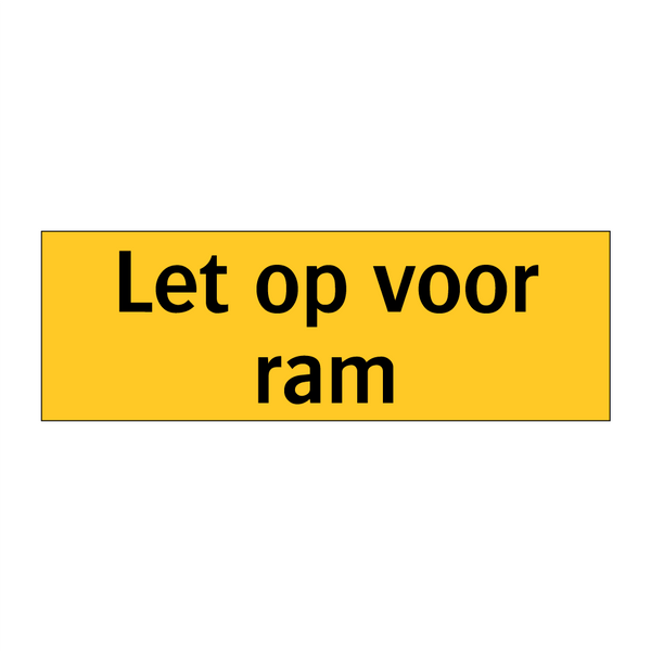 Let op voor ram