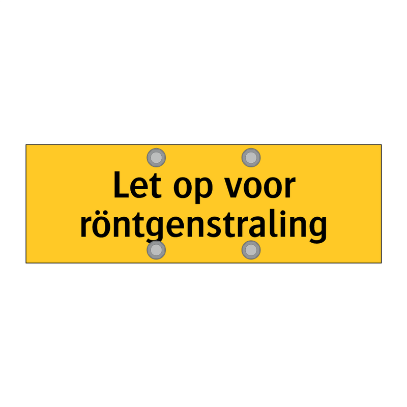 Let op voor röntgenstraling