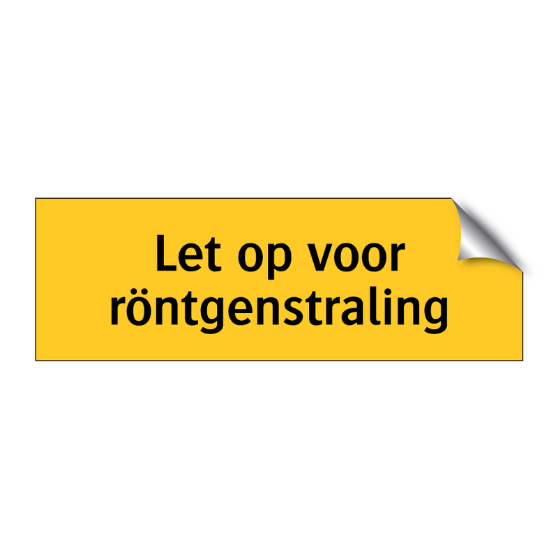 Let op voor röntgenstraling