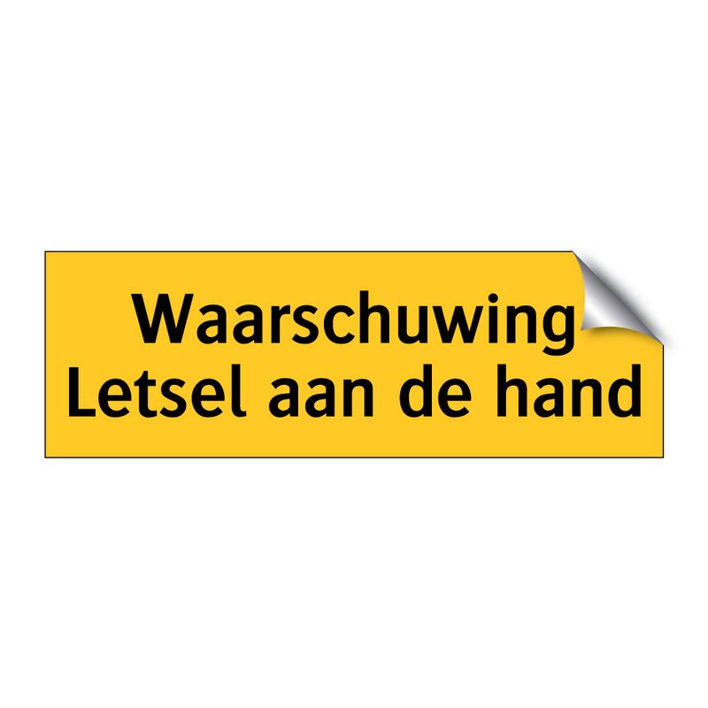 Waarschuwing Letsel aan de hand