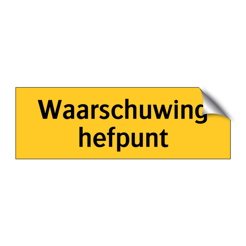 Waarschuwing hefpunt