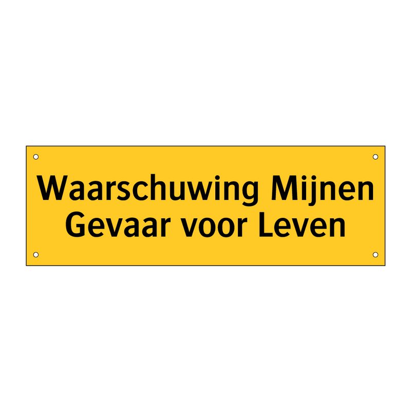 Waarschuwing Mijnen Gevaar voor Leven