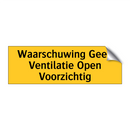 Waarschuwing Geen Ventilatie Open Voorzichtig