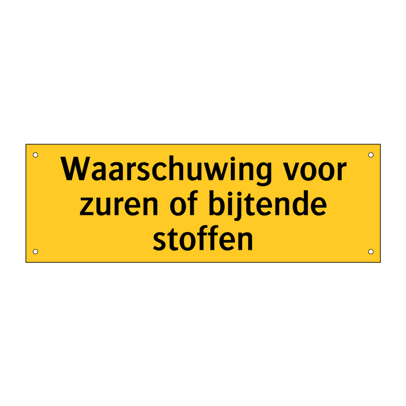 Waarschuwing voor zuren of bijtende stoffen
