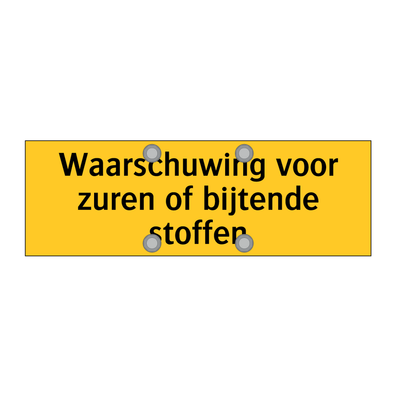 Waarschuwing voor zuren of bijtende stoffen