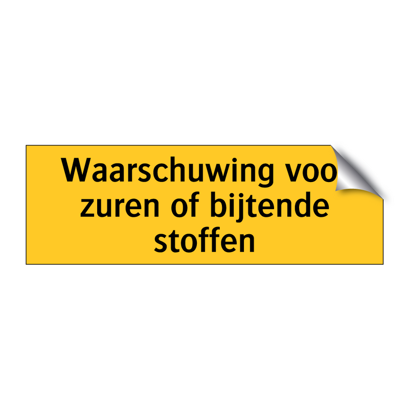 Waarschuwing voor zuren of bijtende stoffen