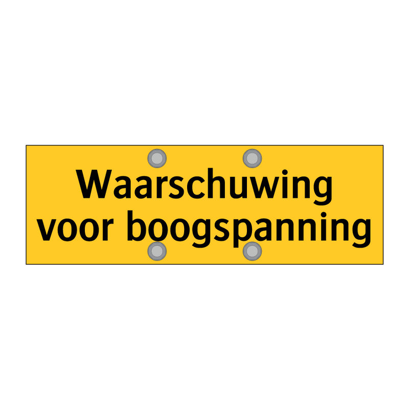 Waarschuwing voor boogspanning