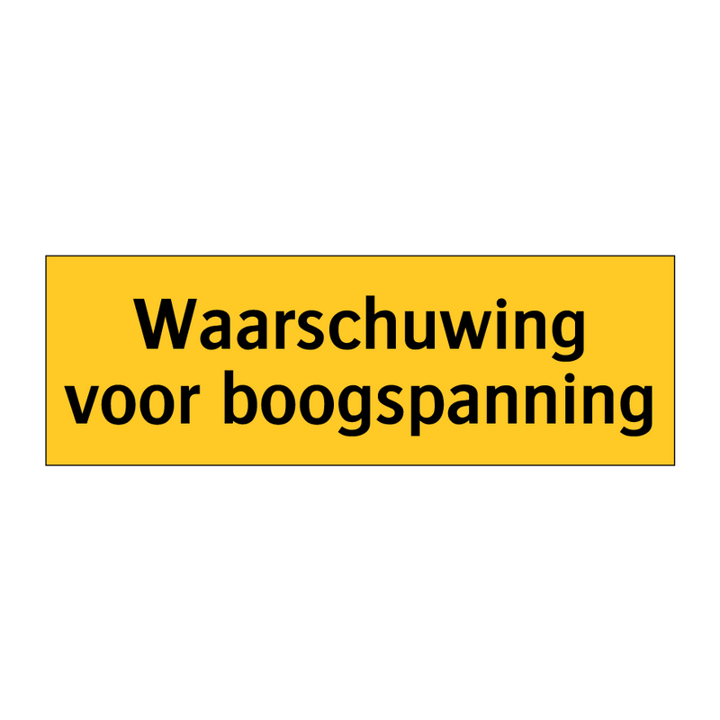 Waarschuwing voor boogspanning