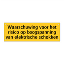 Waarschuwing voor het risico op boogspanning van /.../