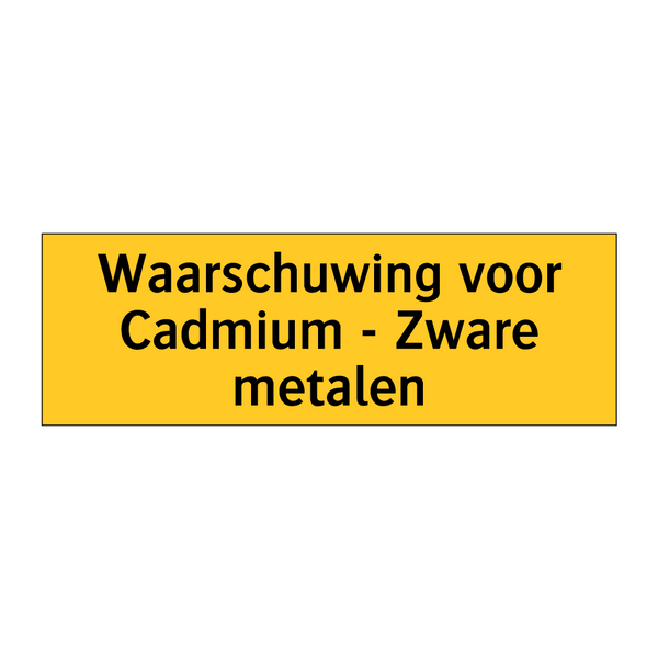 Waarschuwing voor Cadmium - Zware metalen