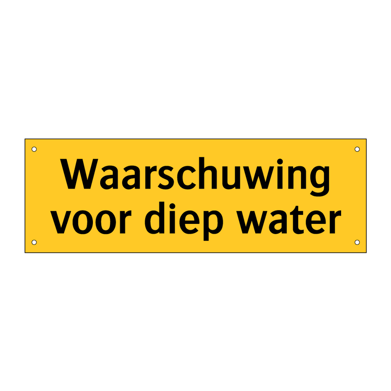 Waarschuwing voor diep water