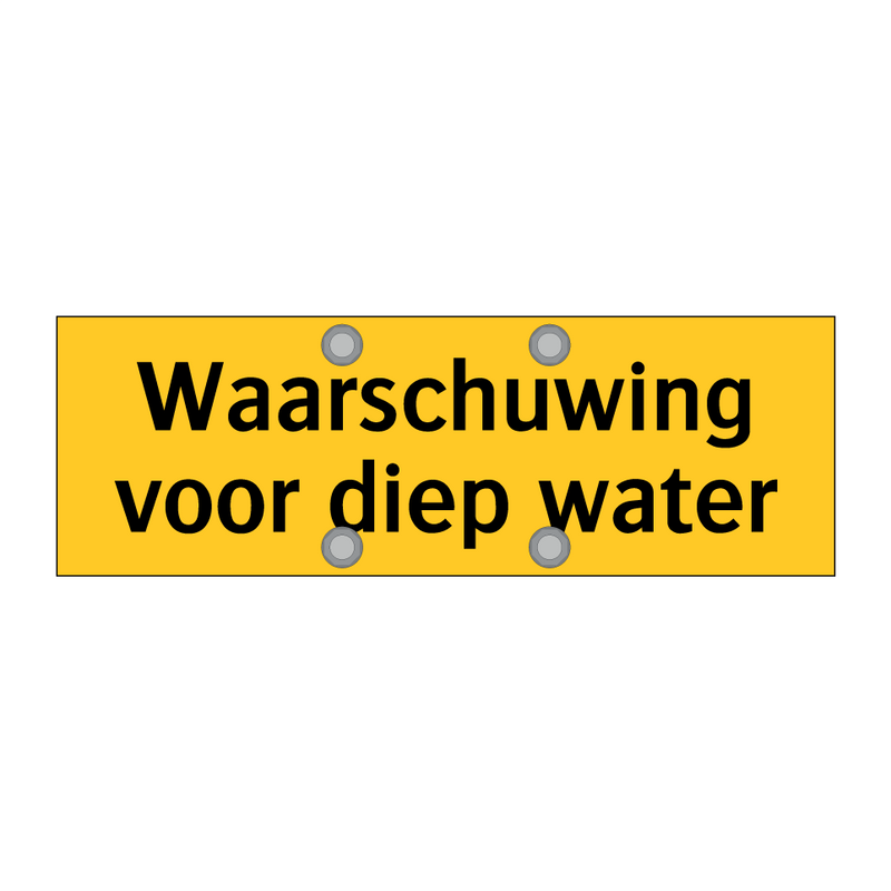 Waarschuwing voor diep water