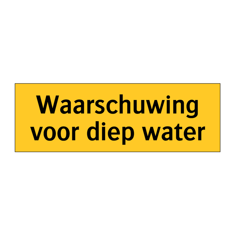 Waarschuwing voor diep water