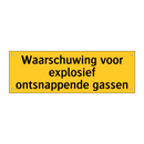 Waarschuwing voor explosief ontsnappende gassen