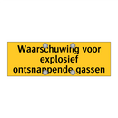 Waarschuwing voor explosief ontsnappende gassen