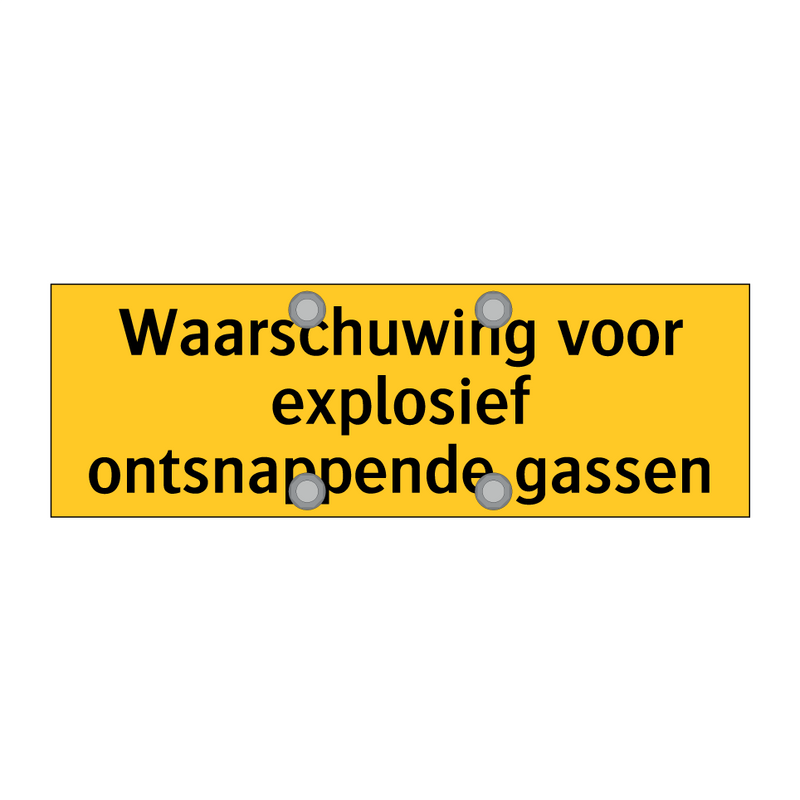 Waarschuwing voor explosief ontsnappende gassen
