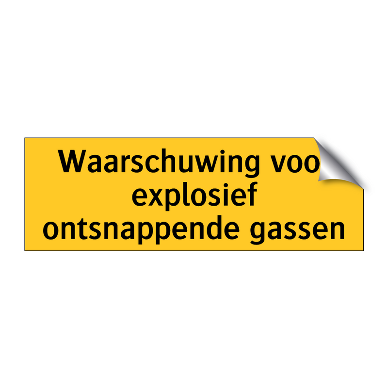Waarschuwing voor explosief ontsnappende gassen