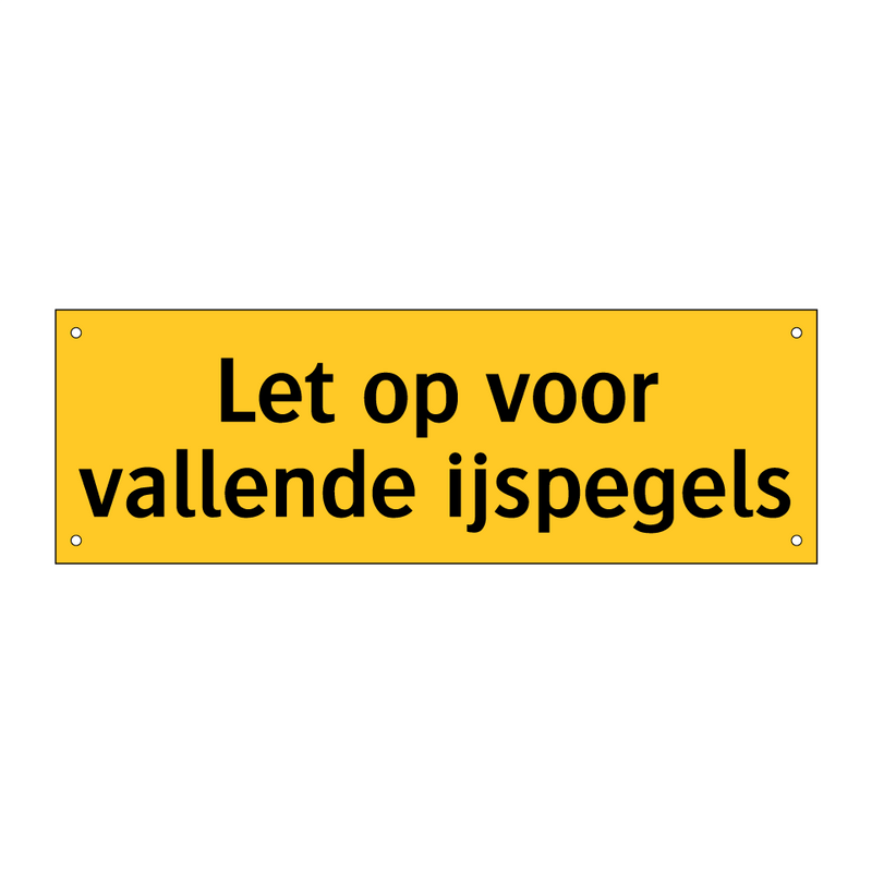Let op voor vallende ijspegels