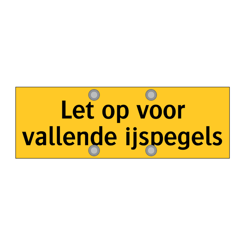 Let op voor vallende ijspegels