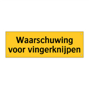 Waarschuwing voor vingerknijpen
