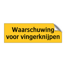 Waarschuwing voor vingerknijpen
