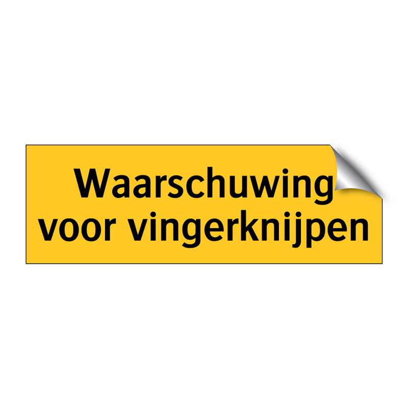 Waarschuwing voor vingerknijpen