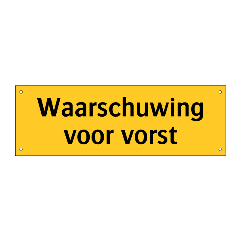 Waarschuwing voor vorst