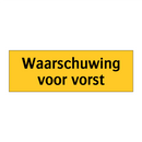 Waarschuwing voor vorst