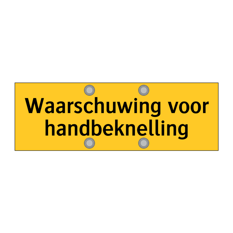 Waarschuwing voor handbeknelling