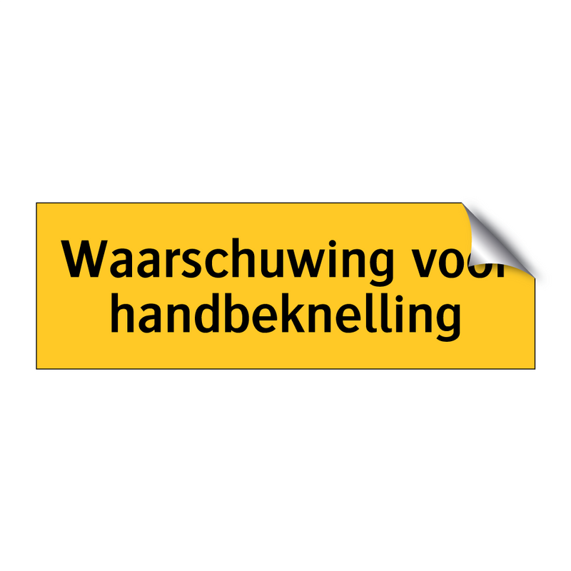 Waarschuwing voor handbeknelling