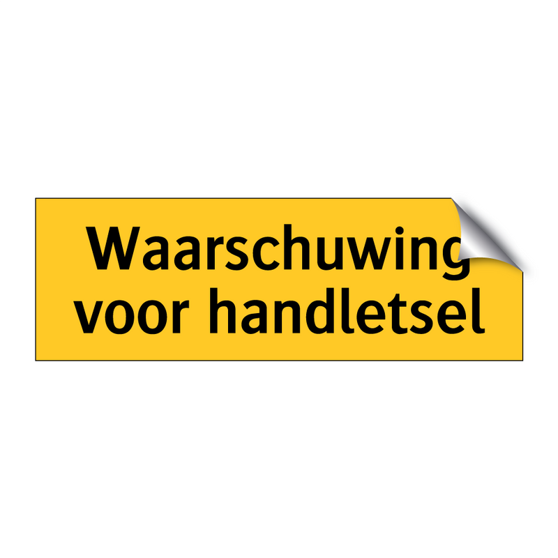 Waarschuwing voor handletsel