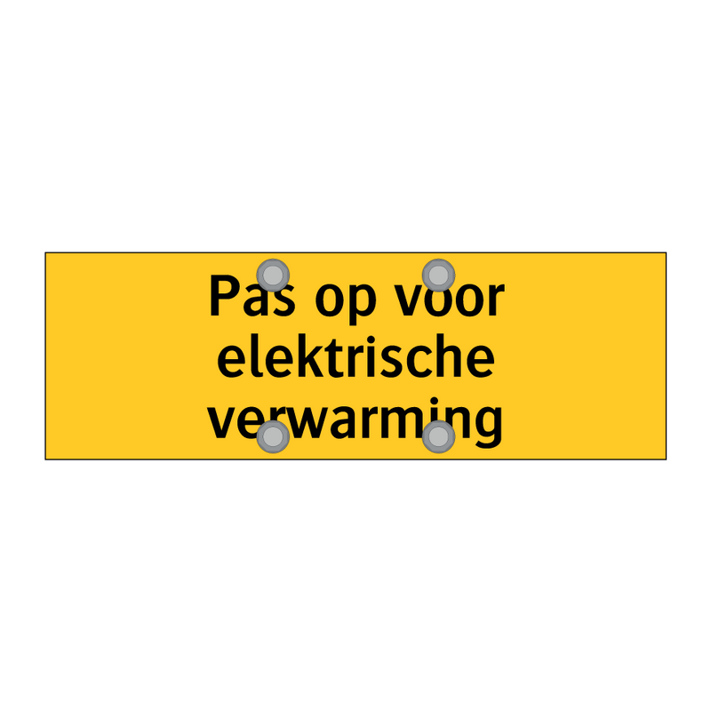 Pas op voor elektrische verwarming