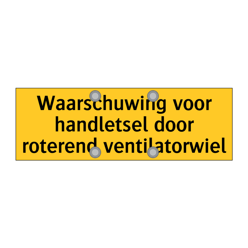 Waarschuwing voor handletsel door roterend /.../