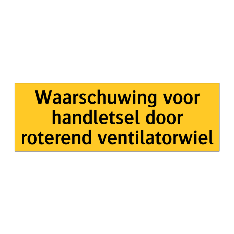 Waarschuwing voor handletsel door roterend /.../