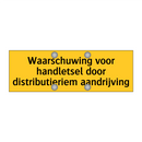 Waarschuwing voor handletsel door distributieriem /.../