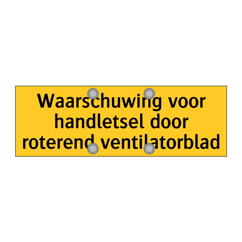 Waarschuwing voor handletsel door roterend /.../
