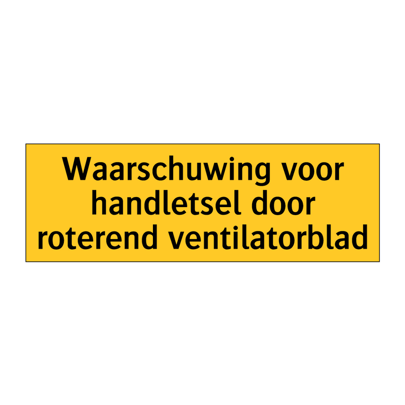 Waarschuwing voor handletsel door roterend /.../