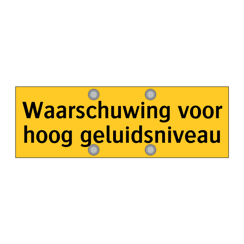 Waarschuwing voor hoog geluidsniveau