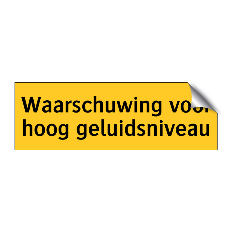Waarschuwing voor hoog geluidsniveau