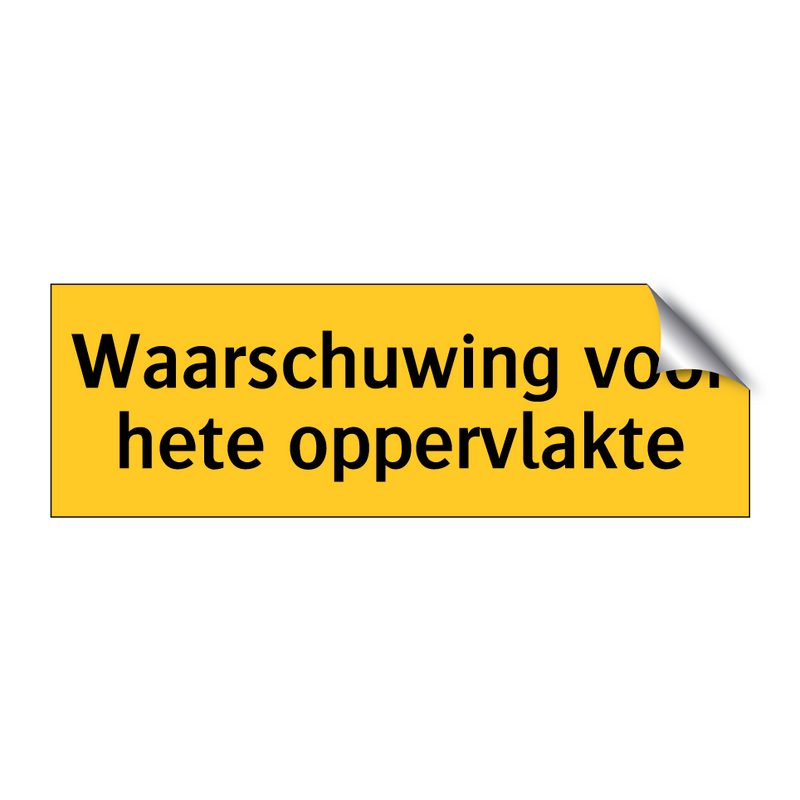 Waarschuwing voor hete oppervlakte
