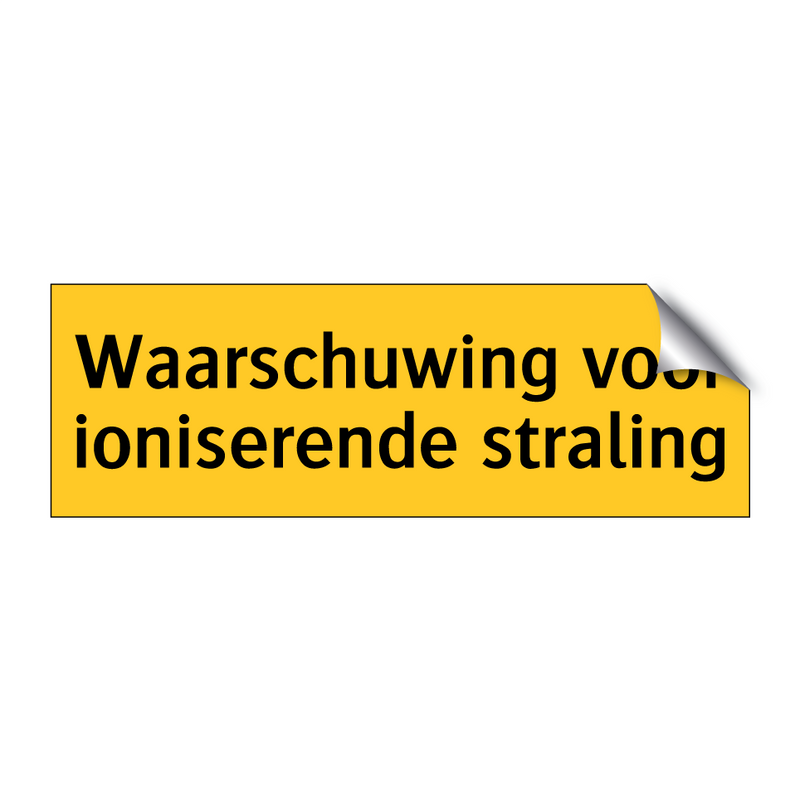 Waarschuwing voor ioniserende straling