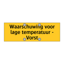 Waarschuwing voor lage temperatuur - Vorst