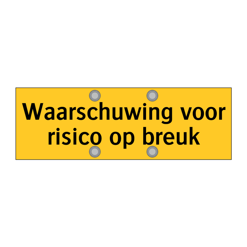 Waarschuwing voor risico op breuk