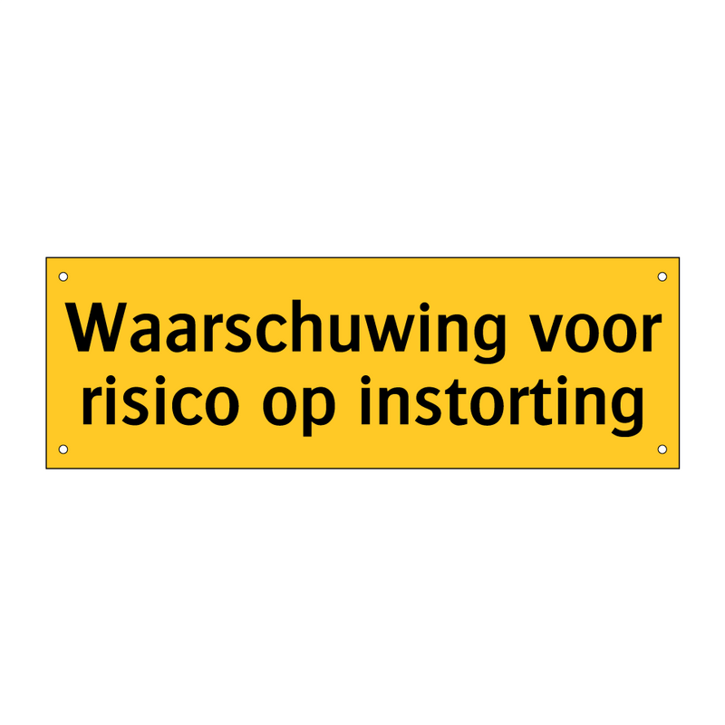 Waarschuwing voor risico op instorting
