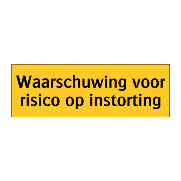 Waarschuwing voor risico op instorting