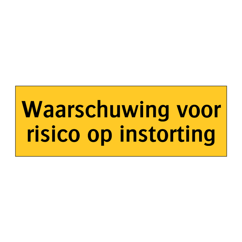 Waarschuwing voor risico op instorting